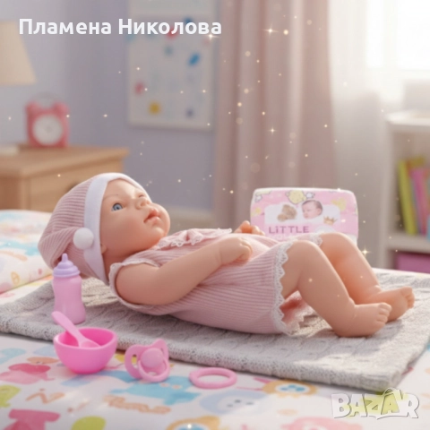 Реалистична кукла бебе Little Mommy с аксесоари - 39см, снимка 5 - Кукли - 52318558