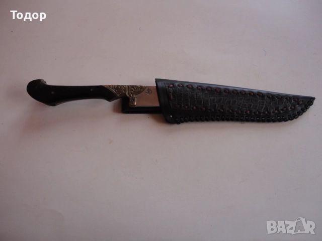 Ловен нож каракулак на Бай Добри с кания , снимка 9 - Ножове - 52825711