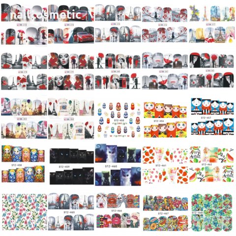 Водни атрактивни стикери за маникюр , снимка 13 - Продукти за маникюр - 23796039