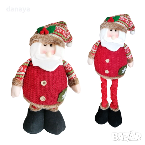 6222 Декоративна коледна фигура Дядо Коледа, Снежен човек, Елен с разтегателни крака, 45–85 см, снимка 2 - Декорация за дома - 52025791