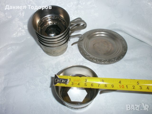 Руски Комплект   6 Подстакани  + 6 Чинийки - с  Налична маркировка., снимка 6 - Сервизи - 37575440