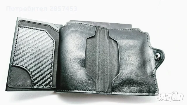 BEWMER RFID slim портфейл за карти с клип за пари, черен , снимка 3 - Портфейли, портмонета - 55879350