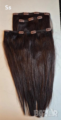 естествена коса на треса /150гр./тъмно кестенява 