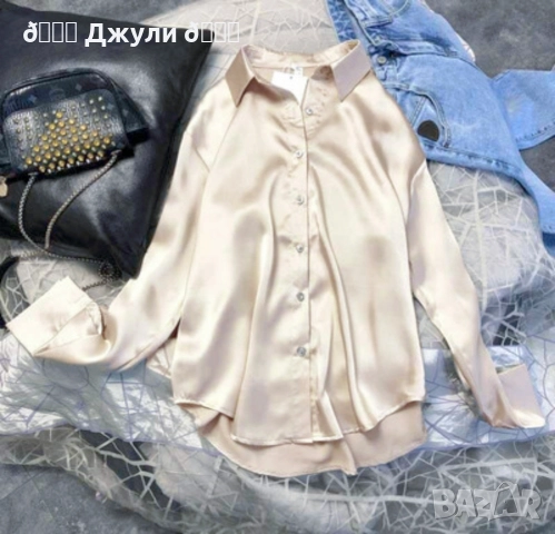 Стилна сатенена риза, снимка 8 - Ризи - 52805042