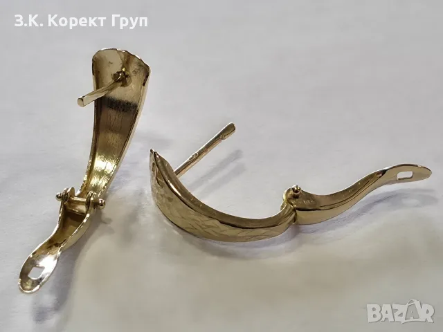 Дамски златни обеци 14К 585 / 1.39 гр., снимка 5 - Обеци - 56241913