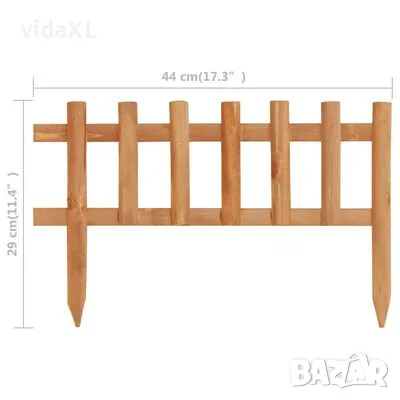 vidaXL Ниски огради за лехи, 10 бр, чам, 4,4 м（SKU:3148044), снимка 2 - Огради и мрежи - 48022751