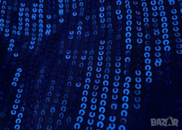 Елегантна парти синя рокля с пайети , снимка 6 - Рокли - 39226082