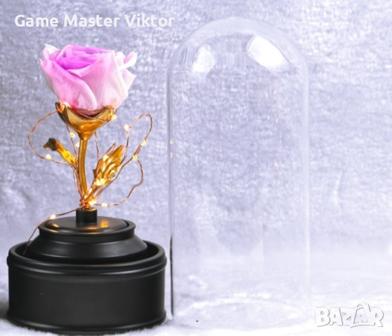 Вълшебна неувяхваща роза в стъкленица с LED светлина, снимка 3 - Изкуствени цветя - 44776695