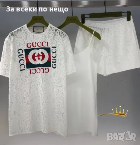 Gucci Дамски Летен Комплект 👚🩳Дамски Къс Екип Гучи - 2 Налични Цвята Код E145, снимка 5 - Комплекти - 50235064