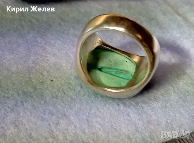 ШАРМАНТЕН ТЮРКОАЗЕН СРЕБЪРЕН ПРЪСТЕН СРЕБРО 925 ЮВЕЛИРНА ВИНТИДЖ АРТ ИЗРАБОТКА 49310, снимка 10 - Пръстени - 49275215