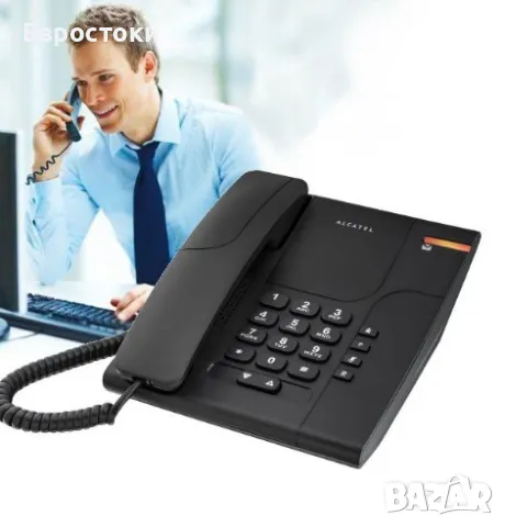 Стационарен телефон Alcatel Temporis 180, цвят: черно, снимка 2 - Стационарни телефони и факсове - 47325078