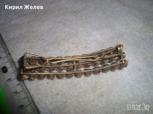 СТАРА СТИЛНА ПОСРЕБРЕНА КРИСТАЛНА РЕТРО АРТ ШНОЛА ФИБА ЩИПКА за КОСА 31481, снимка 3 - Антикварни и старинни предмети - 38042350