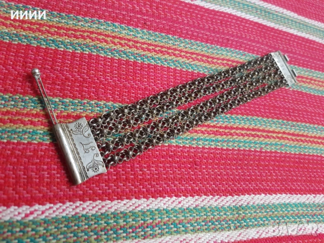 Сребърна гривна верижка 2, снимка 3 - Антикварни и старинни предмети - 52571519