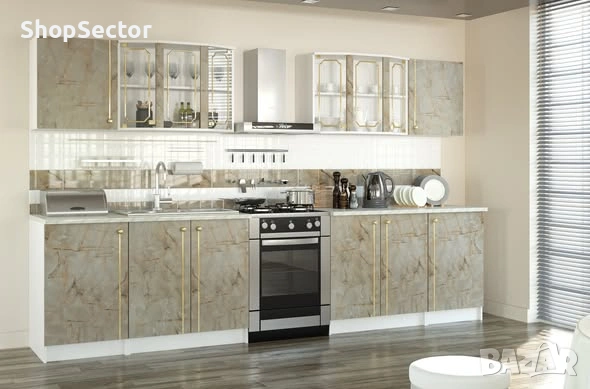 Кухненски шкаф ALINA КУТ НИЗ 80(90)Н 1ДВ тъмен мрамор, снимка 5 - Шкафове - 53277574