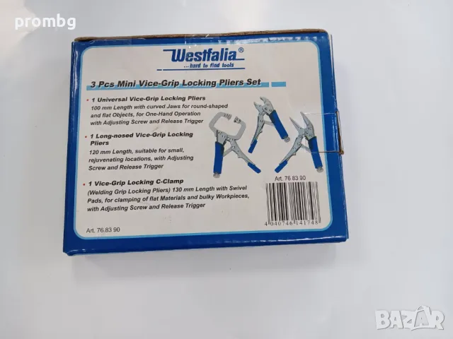 мини заключващи клещи, чираци 3 бр., Westfalia - Германия, снимка 6 - Клещи - 49891269
