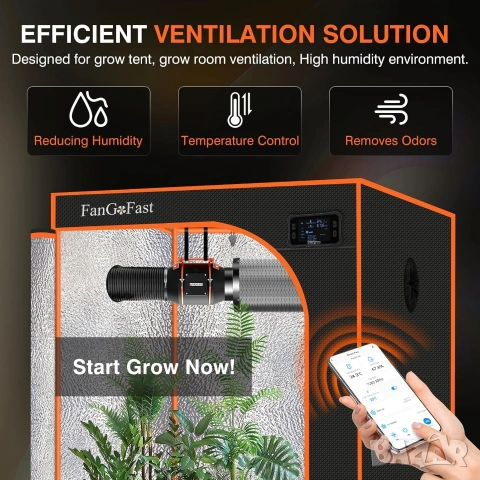 100mm Смарт Канален Вентилатор с WiFi, EC Мотор и Сензори за Климат, снимка 3 - Други машини и части - 53196446