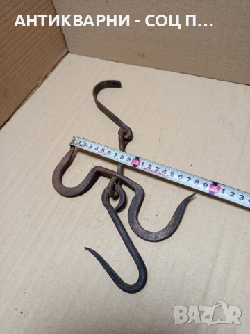 Стар Ръчно Кован Ченгел За Дране На Животни. , снимка 7 - Антикварни и старинни предмети - 52566420