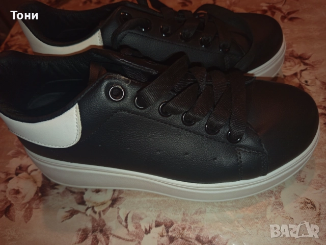 Нови Кожени Дамски Маратонки на Платформа 39, снимка 3 - Маратонки - 52792325