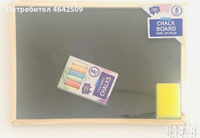 Дървена Образователна дъска за писане + тебешир и гъба за почистване, снимка 2 - Други - 52425961