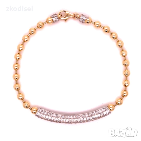 Златна дамска гривна 8,37гр. 18,5см. 14кр. проба:585 модел:34392-6, снимка 2 - Гривни - 51891281