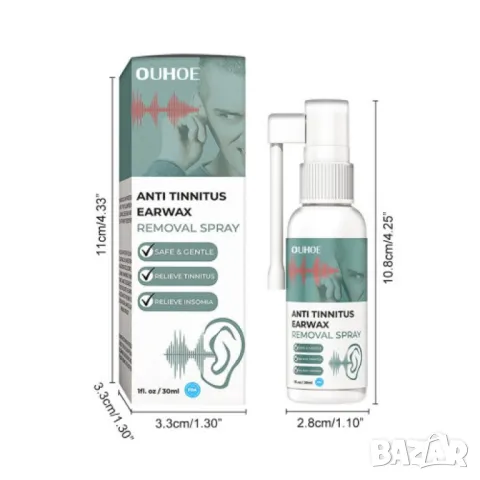 Почистващ спрей за уши за облекчаване на болката и шума в ушите, снимка 2 - Други стоки за дома - 48858503