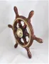 404 Корабен рул,щурвал от мостика на търговски кораб. , снимка 3