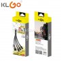  Качествен удобен кабел KLGO 3в1 – Type-C, MicroUSB и iPhon