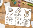 куче коте котки кучета стенсил шаблон спрей за торта стена декорация Scrapbooking, снимка 1