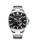 Сребрист стоманен бизнес часовник - "Haderslev" (005), снимка 1 - Мъжки - 44668658