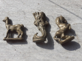 Миниатюрни бронзови фигурки 3 броя - лот 5, снимка 1 - Антикварни и старинни предмети - 44603789