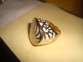 ФЕШЪН ПОЗЛАТЕНА СТОМАНА и БИЖУТЕРСКА СПЕЦ. СПЛАВ СМОЛА АРТ ДИЗАЙН ПРЪСТЕН - КРАСОТА! 25049, снимка 8