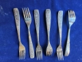 прибори от мелхиор мод. "Хмель" отделни бройки: 7 вилици и 5 лъжици, от СССР, снимка 6