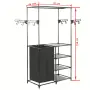 vidaXL Стойка за дрехи, метал и нетъкан текстил, 87x44x158 см, черна, снимка 6