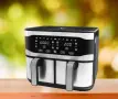 Двоен Air Fryer Lexical 9L 2100W – 2 кошници, 10 програми, тъч дисплей, снимка 1