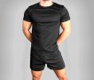 Мъжки спортен екип за фитнес от дишаща материя - тениска + къси панталони									, снимка 3