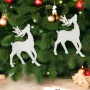 5288 Комплект коледни играчки за елха Бели елени, 2 броя, снимка 1