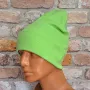 Нова зимна шапка рипс с подгъв в зелен цвят, снимка 1