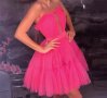  Бална абитуриентска рокля с тюл розова воали бал , снимка 1