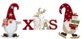 3 броя Дървени коледни фигурки за Коледна украса, XMAS и две гномчета