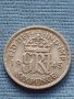 Сребърна монета 0.500 проба 6 пенса 1945г. Великобритания крал Джордж шести 40396, снимка 2