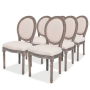 vidaXL Трапезни столове, 6 бр, кремави, текстил(SKU:274620
