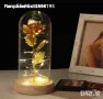 Златна роза в стъкленица с ЛЕД осветление, снимка 3