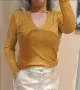 Златиста блуза от блестящо фино плетиво, снимка 1