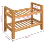 vidaXL Поставка за обувки с 2 рафта, 50x27x40 см, дъбов масив, снимка 4