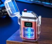Елегантна прозрачна ветроустойчива запалка с LED светлинки, снимка 8