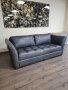 Тъмно сив кожен диван тройка "SARDINIA", снимка 9