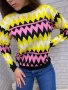 Цветен пуловер на райе в три цвята, снимка 5