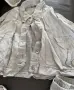 Zara дамски комплект от две части - риза и панталон, сив, лен и лиосел, размер Xs, снимка 2