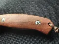 Италиански ловен нож LION STEEL,M3 ST Wood Santos,кожена кания,LN407, снимка 5