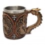 Код 95624 Стилна чаша от полирезин и метал с релефни декорации - дракон, снимка 1 - Чаши - 37044209